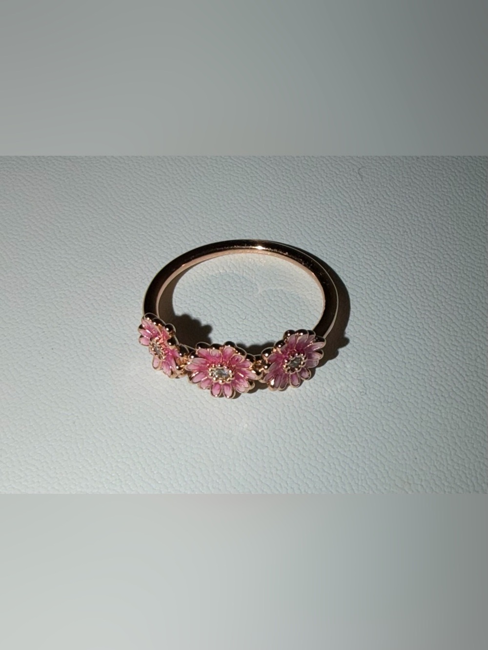Pandora Pink Daisy Flower Trio Ring, Rose Gold-Plated - Picture 2 of 4